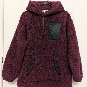 Express Sherpa Oversized Quarter Zip Pullover Hoodie